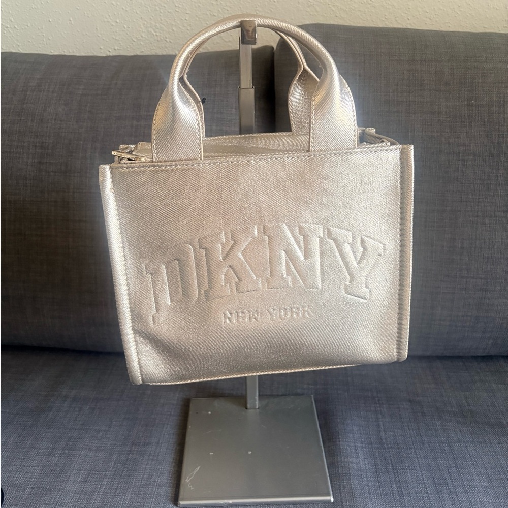 DKNY Silver Embossed Mini Tote